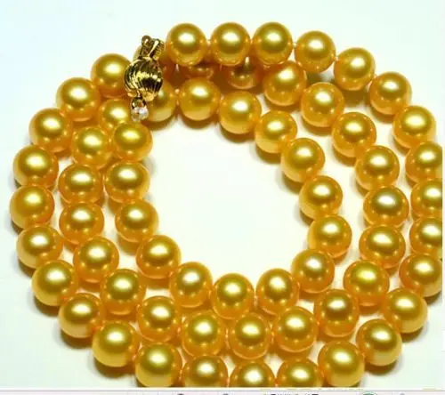 charming 9-10 mm south natural pearl necklace 18 inch