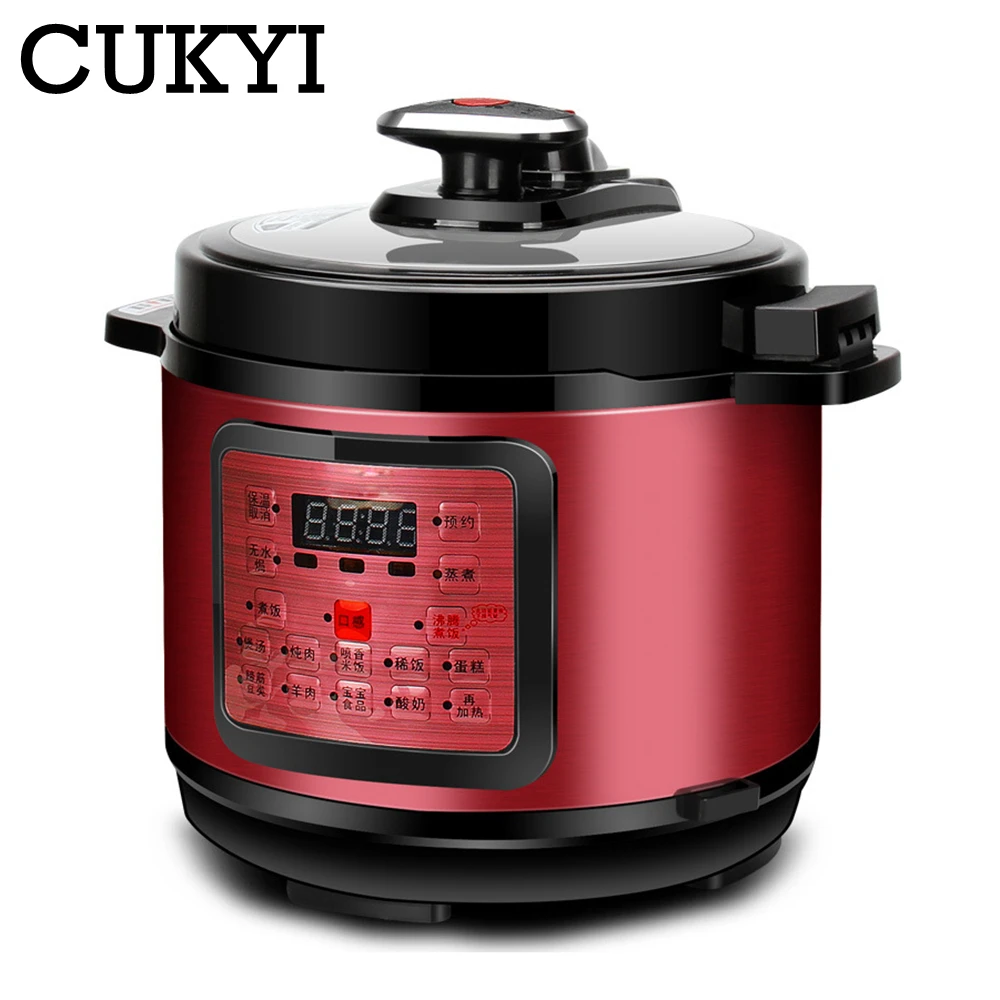 CUKYI 5L Электрический Мультиварка мульти-функциональный программируемый Давление Хранение рисоварка пароход медленно, кастрюля для готовки, кастрюля для 220 В ЕС
