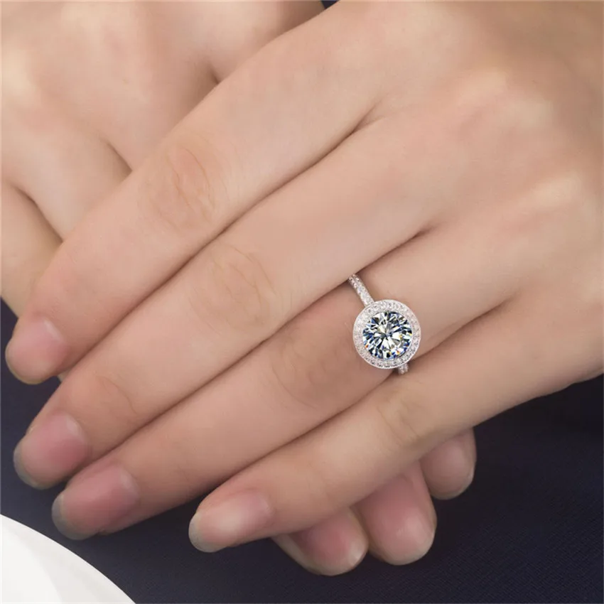 Тест положительная гарантия 3Ct 9 0 мм положительное моиссанитовое кольцо твердое