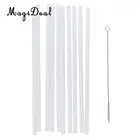 MagiDeal 10 шт. многоразовые жесткие пластиковые соломинки с чистящей щеткой для дома, вечеринки, украшения для тропической вечеринки, дня рождения