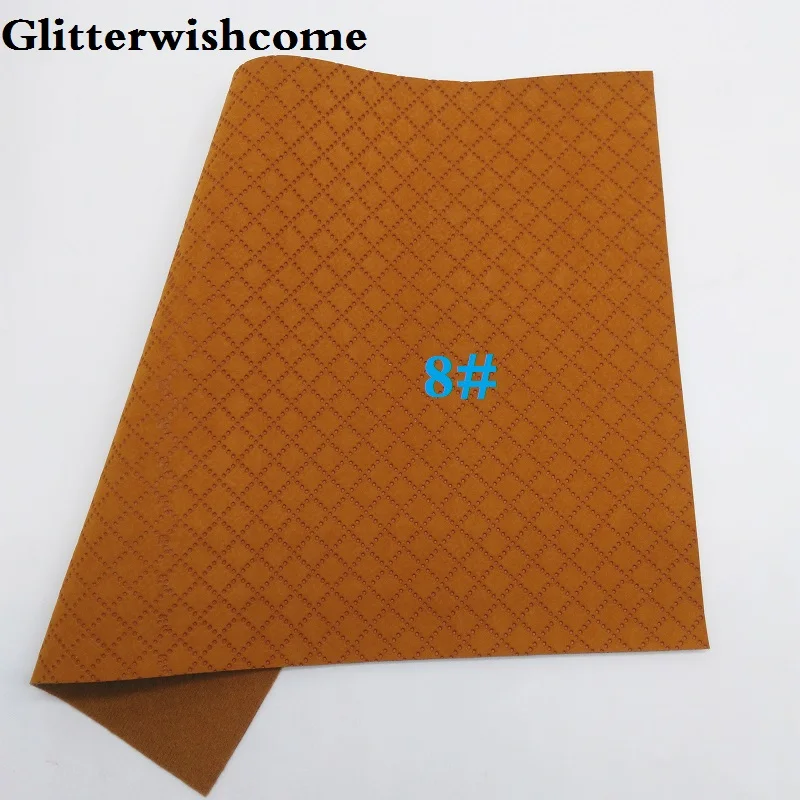Glitterwishcome 21X29 см A4 размер винил для бантов тиснение пледы замша кожа Fabirc искусственная кожа листы для бантов, GM163A