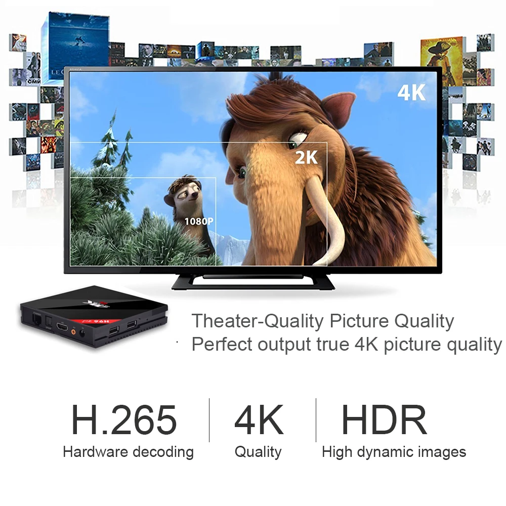 ТВ приставка PULIERDE H96PRO + 2 ГБ 16 Android 7 1 Восьмиядерный процессор Amlogic S912 4 ГГц/5 8 ГГц Wi Fi