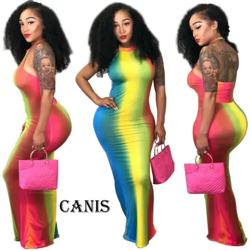 Женское платье без рукавов с открытой спиной и лямкой на шее | Женская одежда