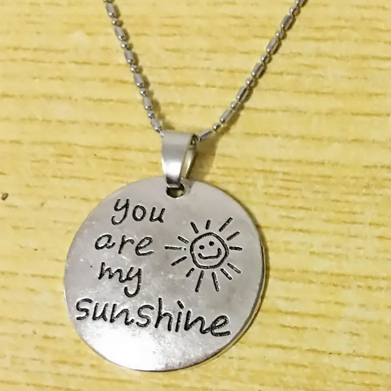 2 шт You Are My Sunshine кулон ожерелье ручной штампованный подарок для дочери внучка