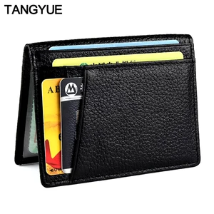 TANGYUE ID Кредитная Держатель для карт мужская кожаная ультра тонкая банка кошелек для карт кошелек для кредитных карт чехол Визитница натуральная кожа