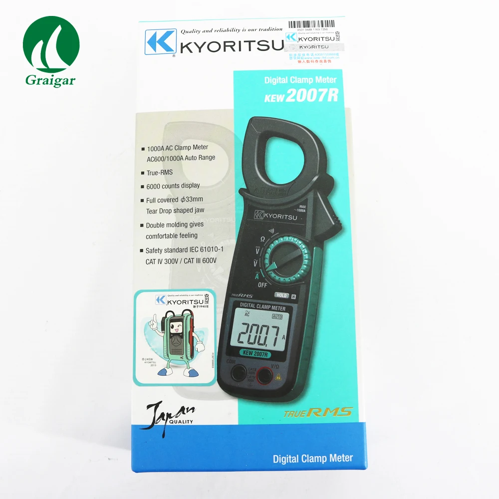 Цифровой измеритель переменного тока KYORITSU 2007R 600 1000A с автоматическим выбором