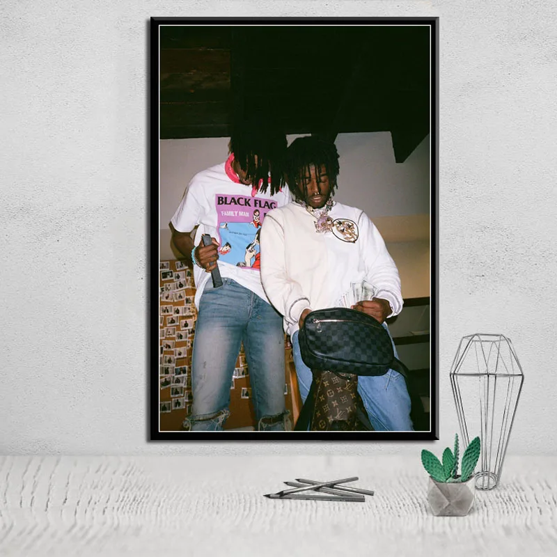 P365 Playboi Carti &amp Lil Uzi Vert Rap хип-хоп певец Звездная живопись Шелковый Холст плакат