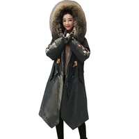removable big fur collar plus size winter jacket women long womens down cotton jackets 2018 new parkas hooded woman coat ukraine