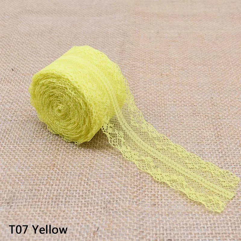 Yellow 20 м белая кружевная отделка 4 см красивое кружево, лента, тесьма DIY вышитая африканская кружевная ткань для шитья аксессуаров Свадебное Ремесло - Цвет: Yellow