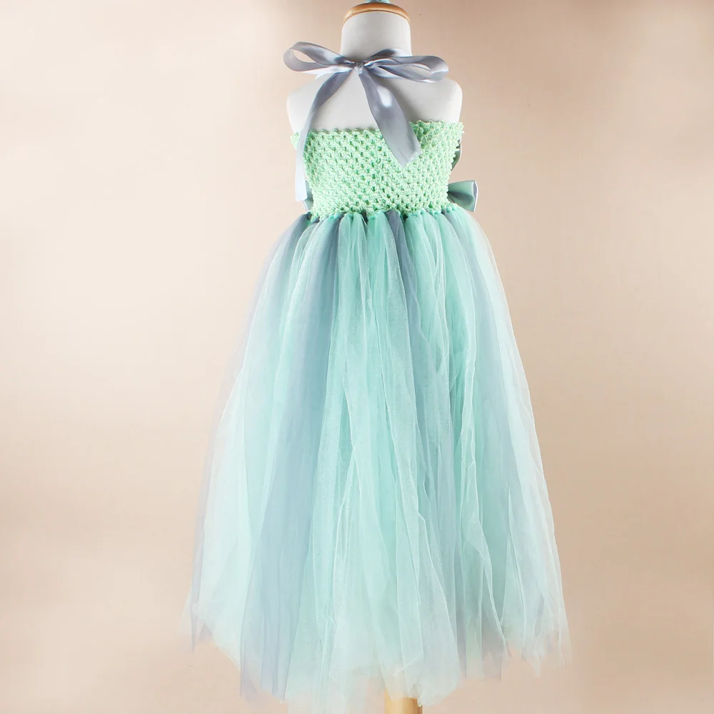 Mint Green and Gray Couture Wedding Flower Girl Tutu Dress Baby Dancing Birthday Summer Kids Photo Clothing TS054 | Детская одежда и