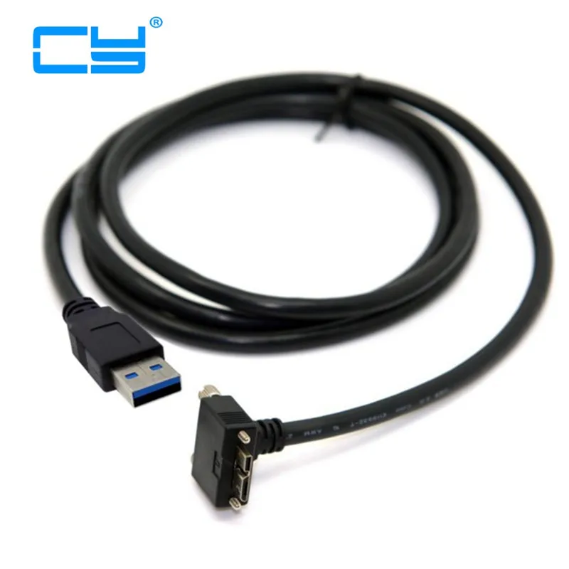 

1,2 м/4 фута 90 градусов вверх угловой микро USB, винт крепление к 3,0 кабелю передачи данных для промышленной камеры