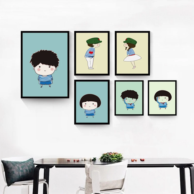 Простой и изящный китайский постер в виде стихов для мальчиков девочек A4 на