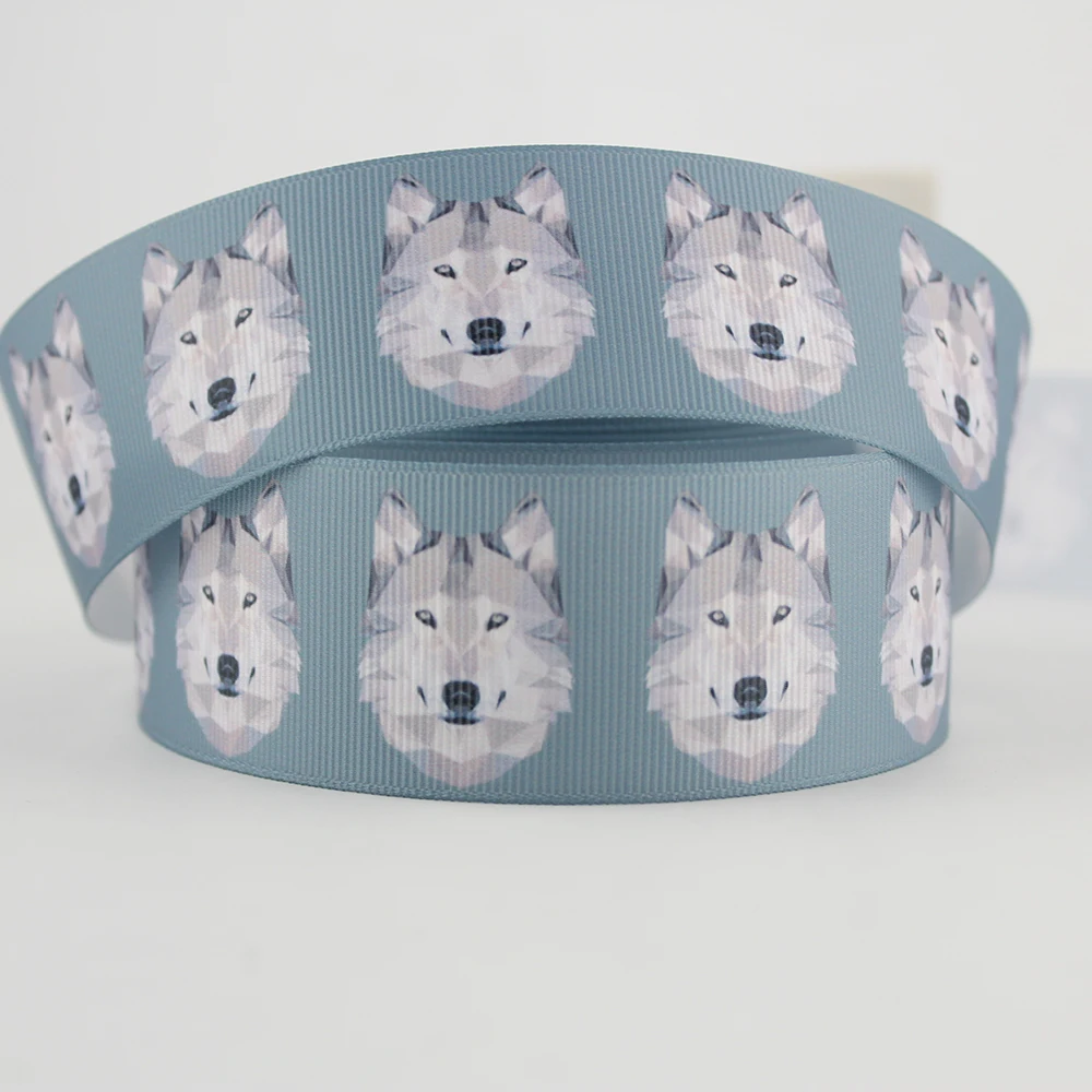 Grosgrain лента с принтом волка упаковочная ювелирные изделия ручной работы сделай