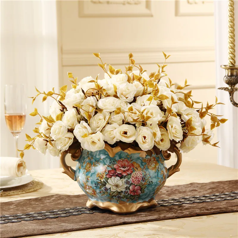 Винтажная ваза ручной работы из смолы с цветочным принтом цветочный горшок двумя