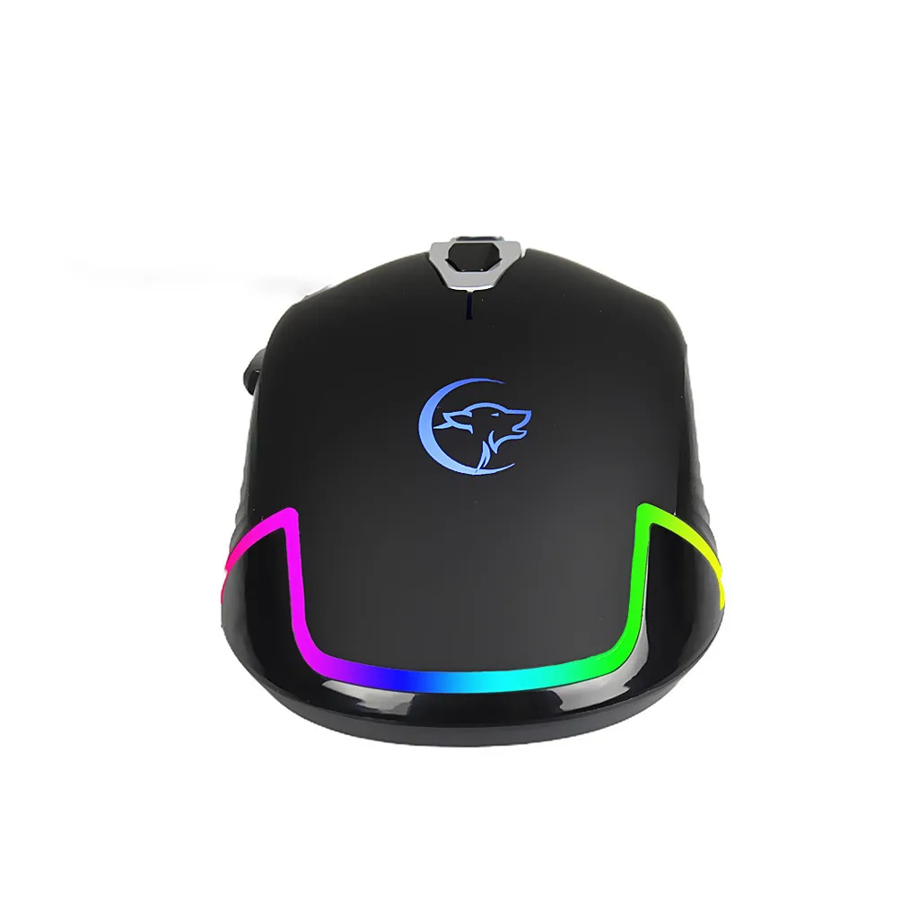 VOBERRY G827 USB Эргономика игровая мышь RGB 6 подсветка макро программа кнопка черный игровой автомат