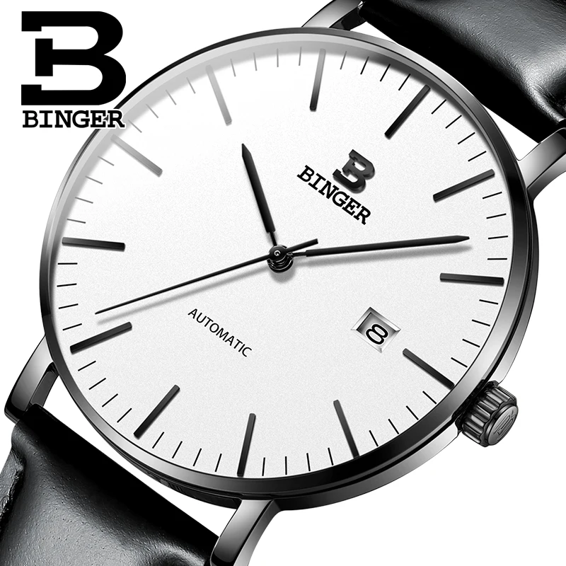 BINGER 2021 New Genuine Automatic Mechanical Watch Simple Men's Watches Fashion Trend Waterproof Top Brand Men Watch