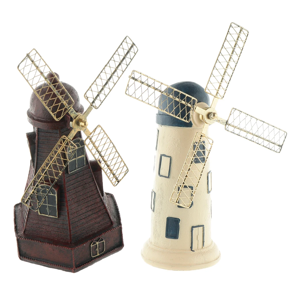 2 цвета винтажное украшение из смолы ветряная мельница Копилка голландская