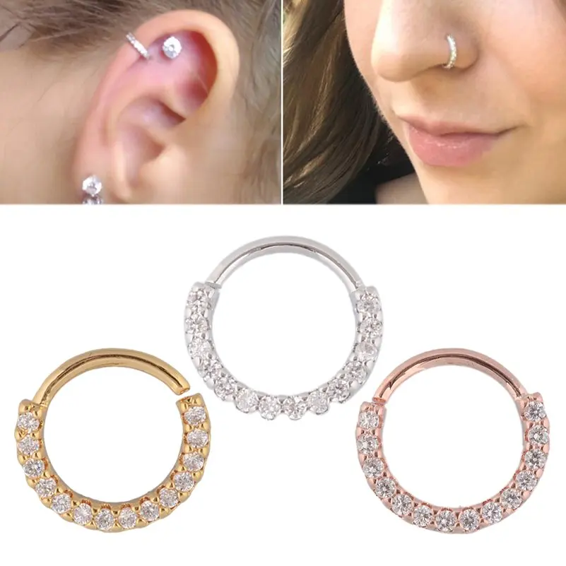 Женское кольцо для перегородки Ювелирное Украшение пирсинга носа козелка уха