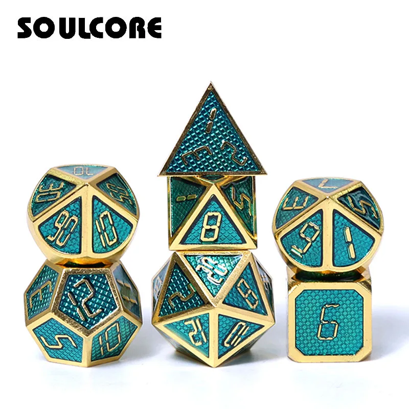 D&ampd metal dice set RPG polyhedral dungeons &amp dragons DND dices tabletop game zinc alloy pattern multi-color optional d20 6 10 12 | Спорт