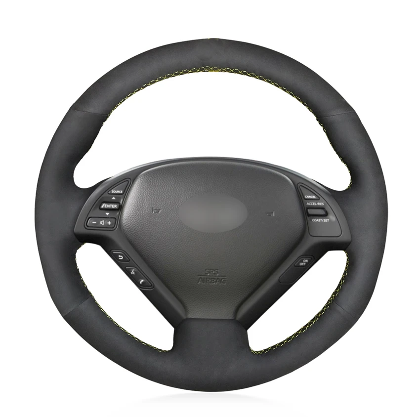 Черная замшевая кожа для Infiniti G G25 G35 G37 EX EX35 EX37 Q Q40 Q60 QX50 (США) 2014 2018|Чехлы на руль| |
