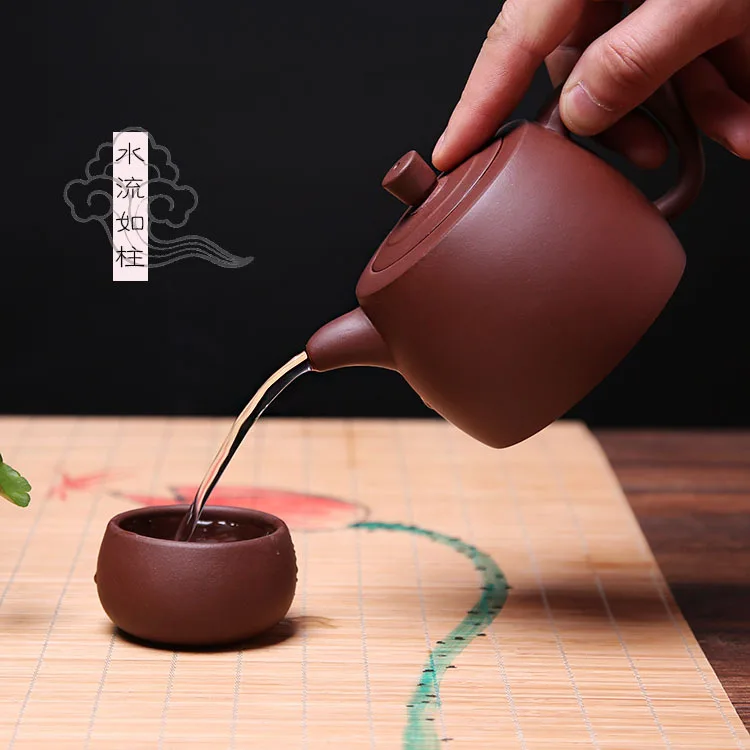 

Free shipping good quality well purple clay teapot, 300ml good handmade tea set