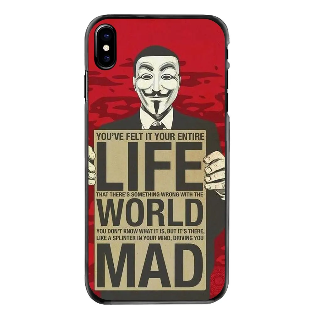 Аксессуары Чехлы Guy Fawkes маска Анонимус V для Vendetta Iphone 4 4s 5 5S 5C SE 6 S 7 8 Plus X XR XS Max iPod Touch |