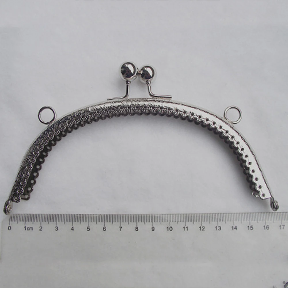 16.5cm knurling purse frame kiss buckle women DIY coin bag making metal clasp