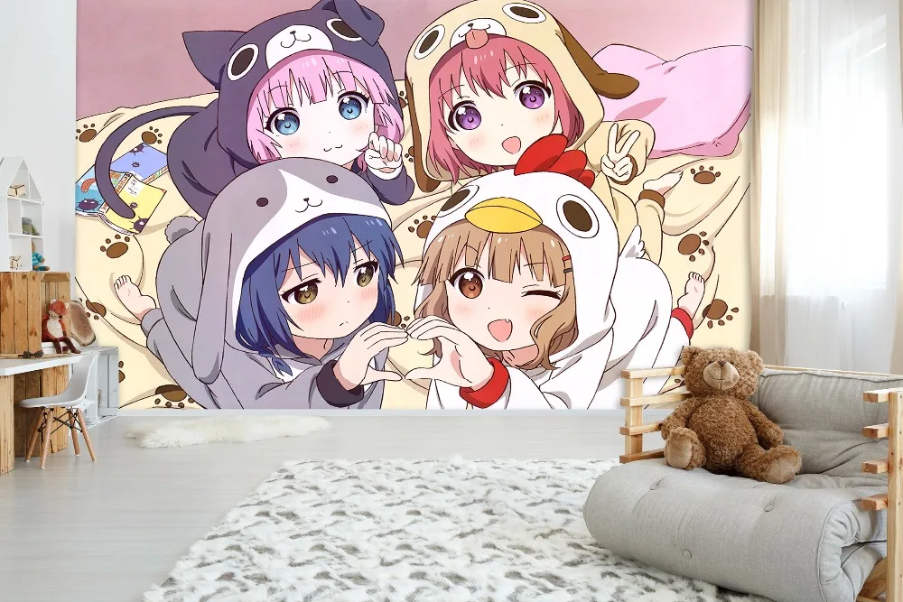 

[Self-Adhesive] 3D Yuruyuri Cute Pajamas Girl 22 Japan Anime Wall Paper mural Wall Print Decal Wall Murals
