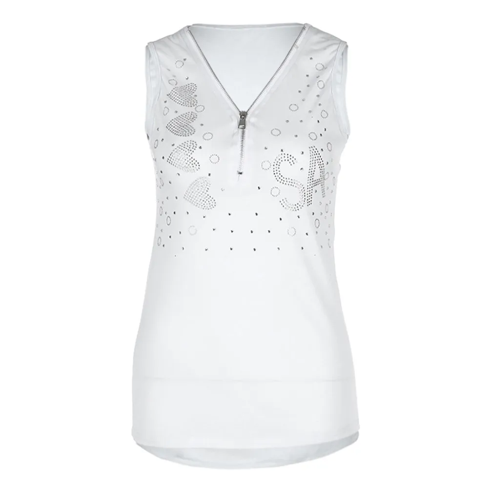 Женская майка Camiseta Tirantes Mujer, Женская майка на молнии без рукавов, блузка, пуловер, топы, женские летние топы