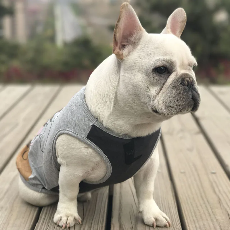 Cotton French Bulldog Cartoon Print Summer Cool Vest Pet Dog Clothes for Small Dogs Pets Clothing Chihuahua Apparel Pug Costume | Дом и сад