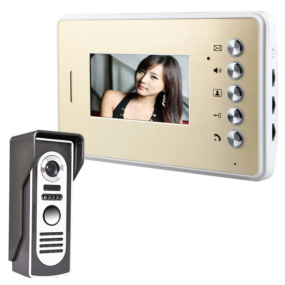 MOUNTAINONE 4.3 Inch Video Door Phone Doorbell Intercom Kit 1-camera 1-monitor Night VisionHD 700TV Lines