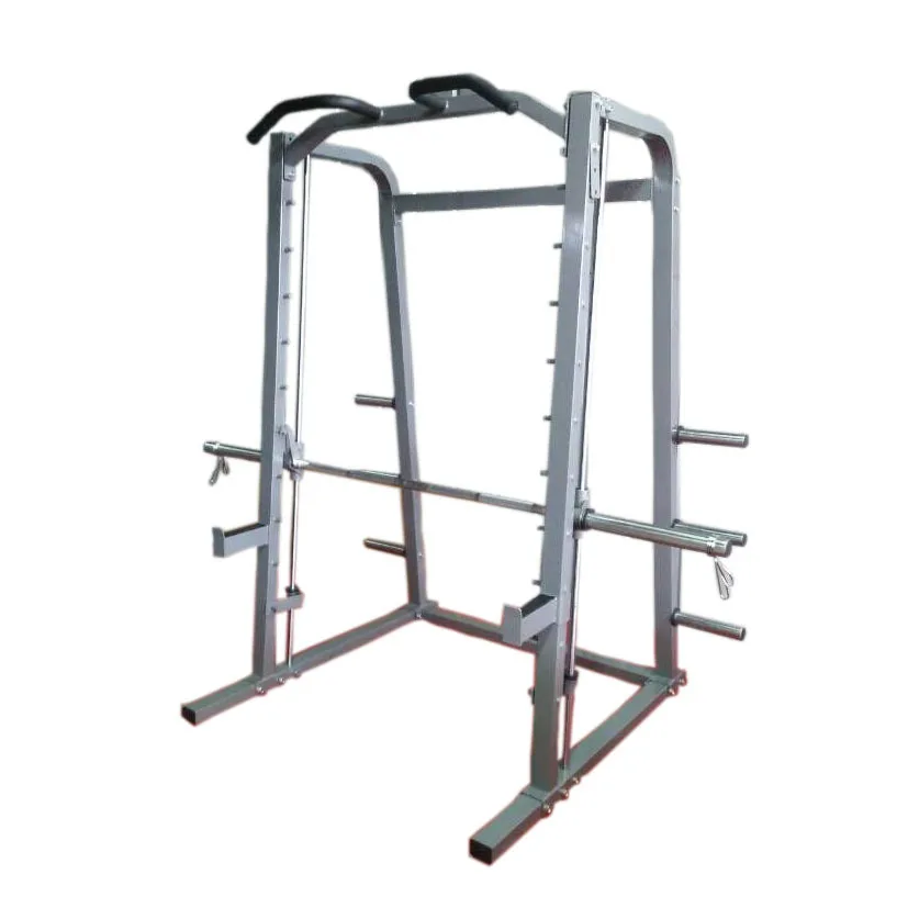Серебристый Многофункциональное комбинированное фитнес-оборудование Smith Machine комплексное обучение JavaScript - Цвет: Серебристый