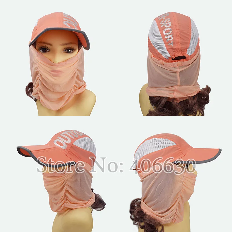 Летние повседневные бейсболки с маской Для женщин складываемые солнечные шляпы