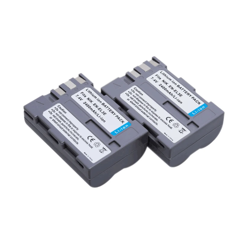 Аккумулятор EL3e EL3a ENEL3e 2x для камеры батарей Nikon D300S D300 D100 D200 D700 D70S D80 D90 D50 с разъемом