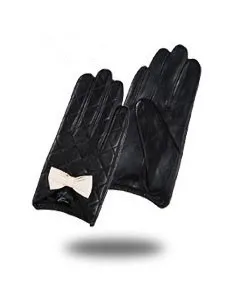 Black Женские кожаные перчатки Gours, черные перчатки из натуральной козьей кожи, с возможностью работы с сенсорным экраном, GSL009, зима - Цвет: Black