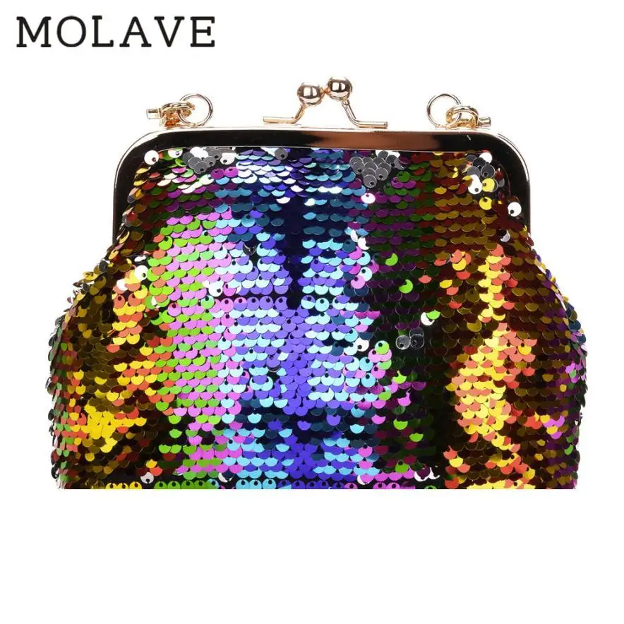 MOLAVE Handbag bag female Solid bags for women hasp Girl Fashion PU Crossbody Bag Female Bling Sequins Shoulder Bags Mar16 | Багаж и сумки