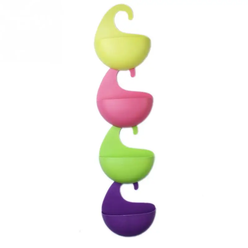 Wishome New Creative multicolor 4PCS/set Plastic Wall Hanging Storage Baskets Shower Bath Rack Organizer Container box | Дом и сад