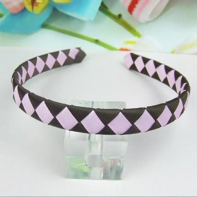 

Free shipping 100pcs/lot Woven Braided Headband with Grosgrain Ribbon