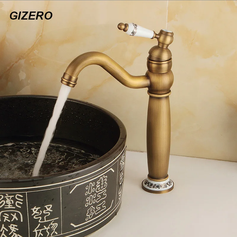 

Retro Bathroom Luxury Ceramic Faucet Solid Brass Antique Finish Basin Sink Mixer Water Tap torneira para banheiro ZR143