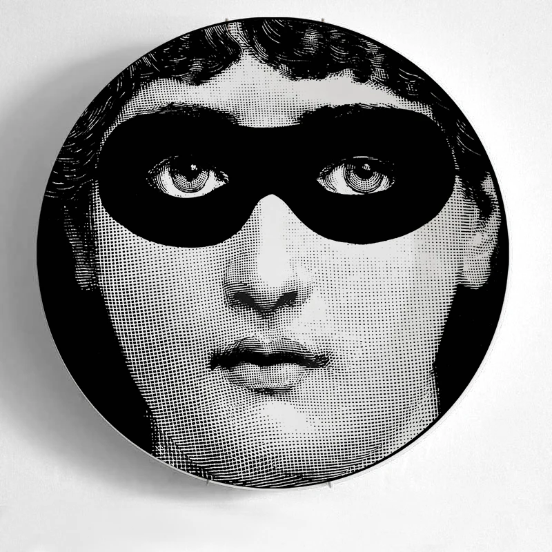 16 10-дюймовая шпилька для Fornasetti таблички для дома украшения Рождественские украшения для ужина пластина декоративная настенная посуда черный, белый цвет настенные тарелки - Цвет: 16