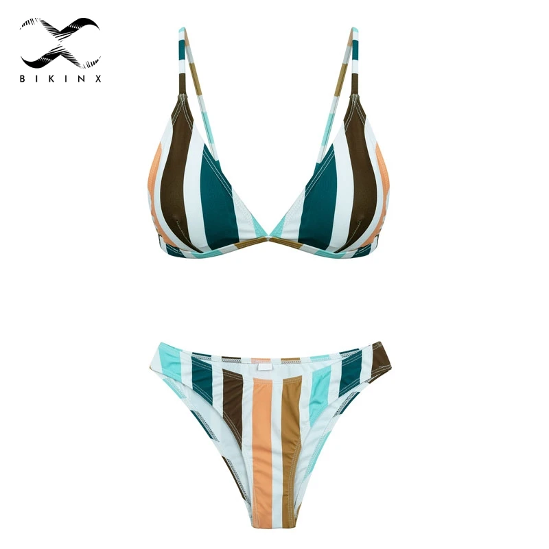 Bikinx микро бикини 2018 треугольный купальник Цветной пуш ап большого размера