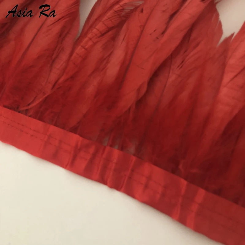 10 Meters Red chicken feather trims 30-35cm christmas decorations for home Rooster tails Feather fringes strips | Дом и сад