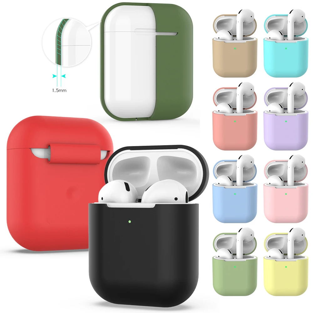 1 шт. мягкий силиконовый чехол из ТПУ для Airpods 2 защитный чехол для кожи пыленепроницаемый против потери тонкий беспроводной чехол для наушников