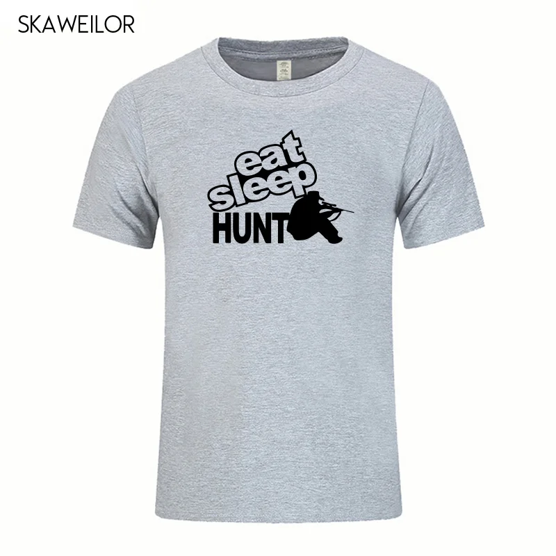 Новая летняя Стильная мужская футболка с принтом Eat Sleep Hunt мужские повседневные