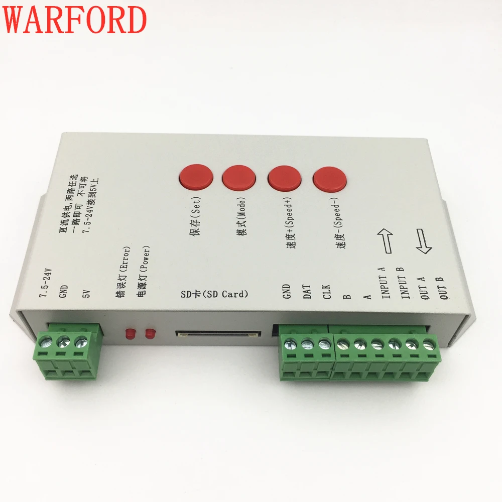 T1000S SD карты WS2801 WS2811 WS2812 WS1903 LPD6803 светодиодный 2048 контроллер пикселей DC5 ~ 24 V T 1000S DMX