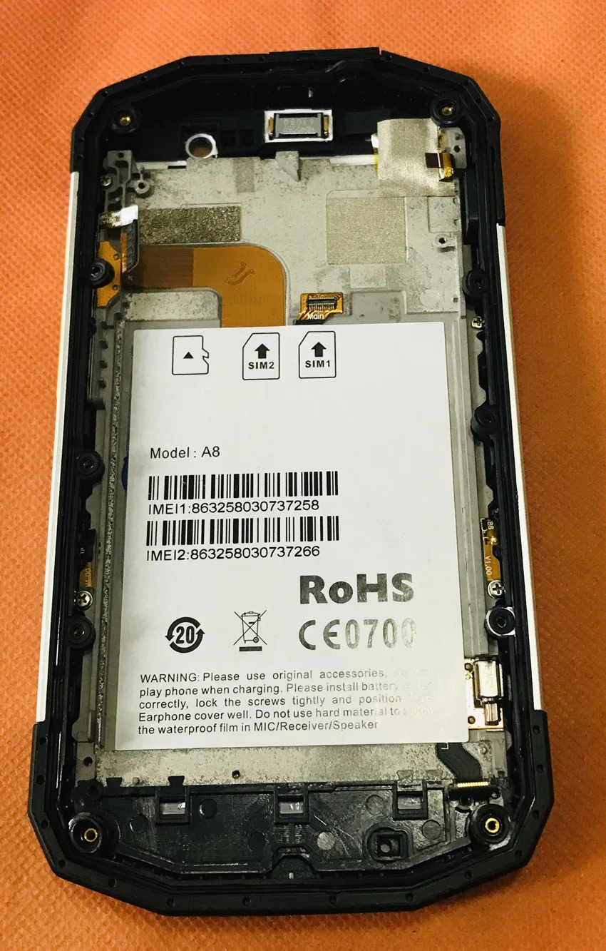 Оригинальный ЖК-дисплей + дигитайзер сенсорный экран рамка для AGM A8 Qualcomm MSM8916 Quad Core