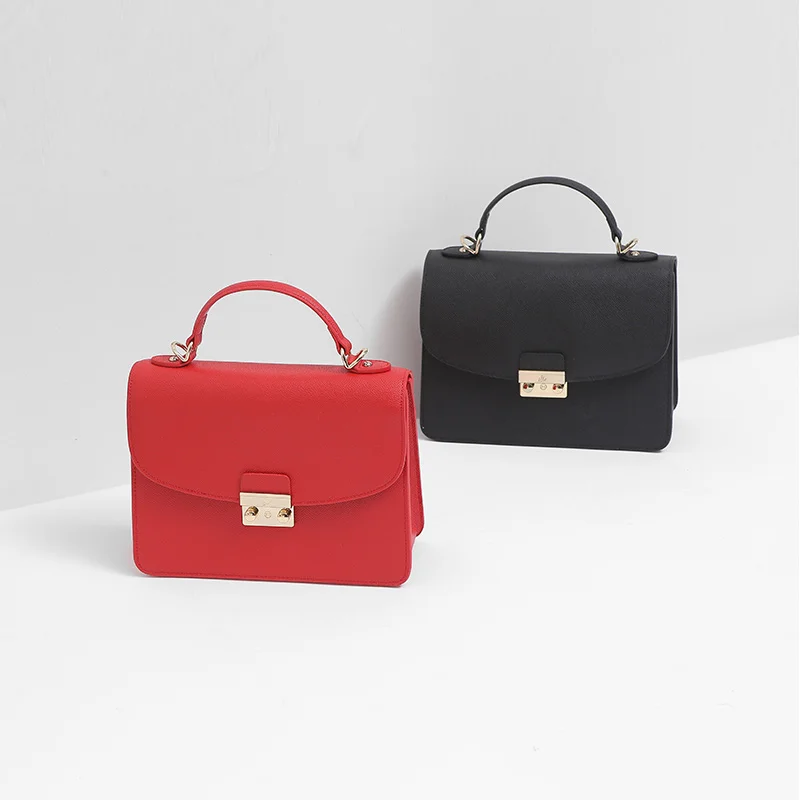 Fashion Handbags 2018 New Portable Shoulder Messenger Bag Small Square Cowhide Lock Casual Solid Brands Color Bags For Women | Багаж и