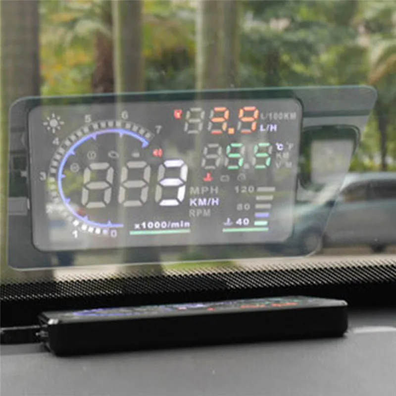 

Car Styling Car HUD Reflective Film Head Up Display System Film Auto Accessories OBD II Fuel Consumption Overspeed Display
