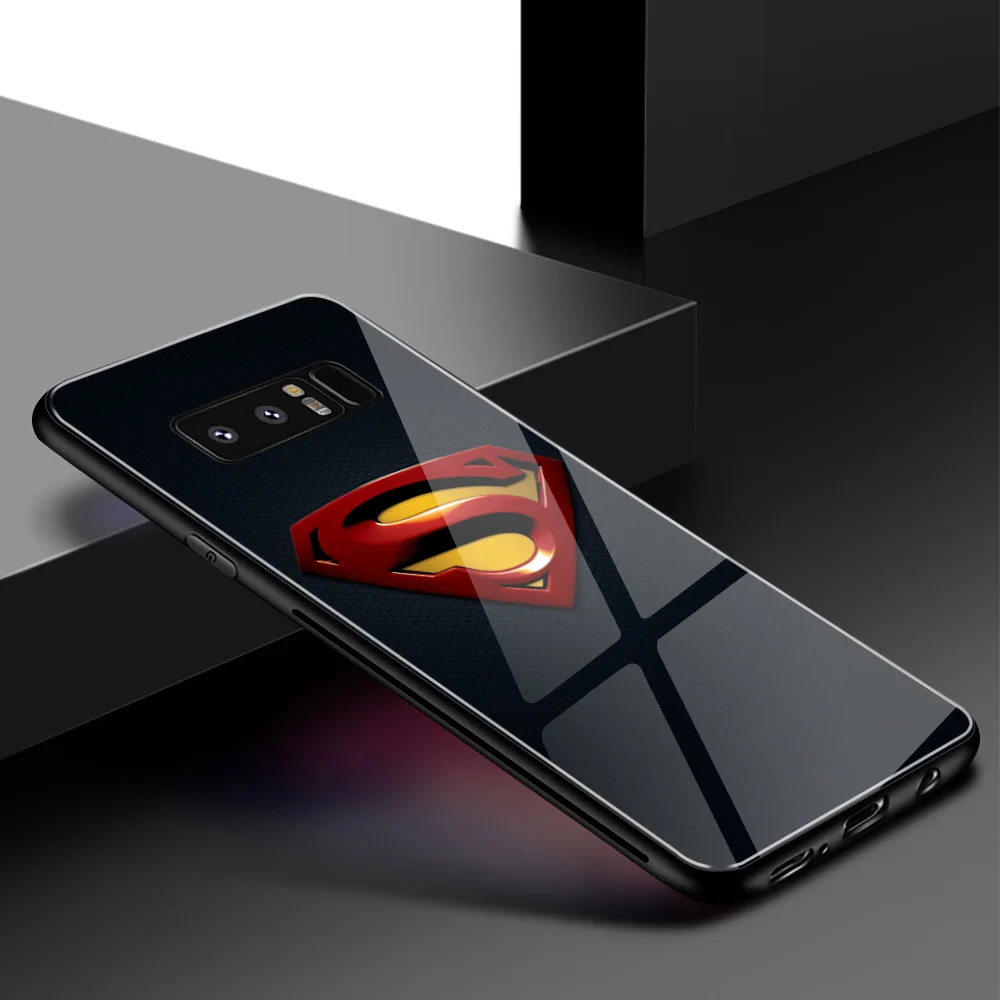 Для samsung S10 чехол Супермен Жесткий чехол из закаленного стекла для samsung Galaxy Note 8 9 10 S8 S9 Plus S10 plus S10 Lite