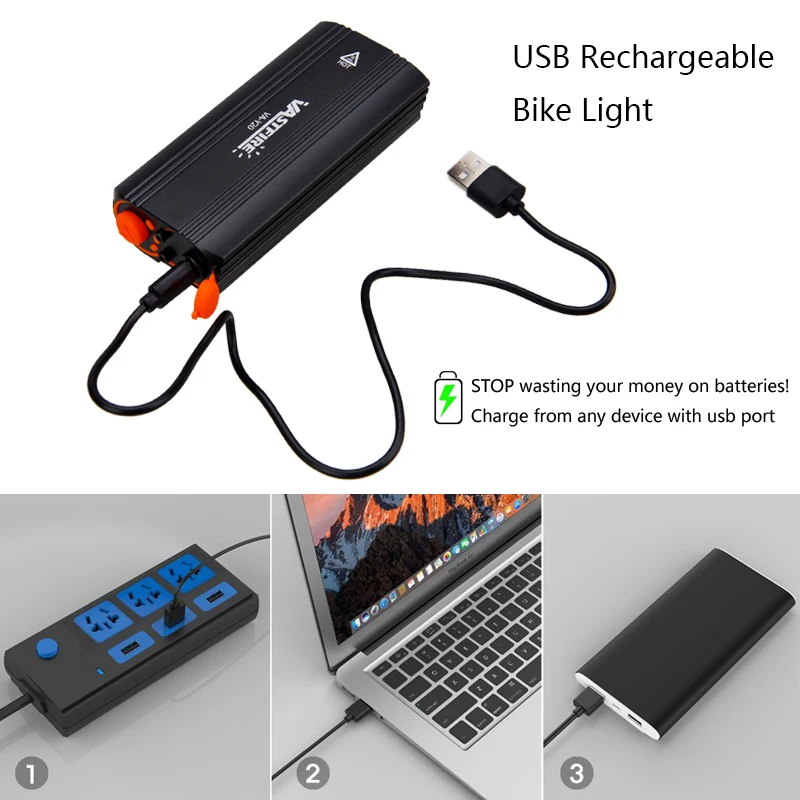 Светильник горный велосипедный супер яркий 4 режима зарядка через USB 1200